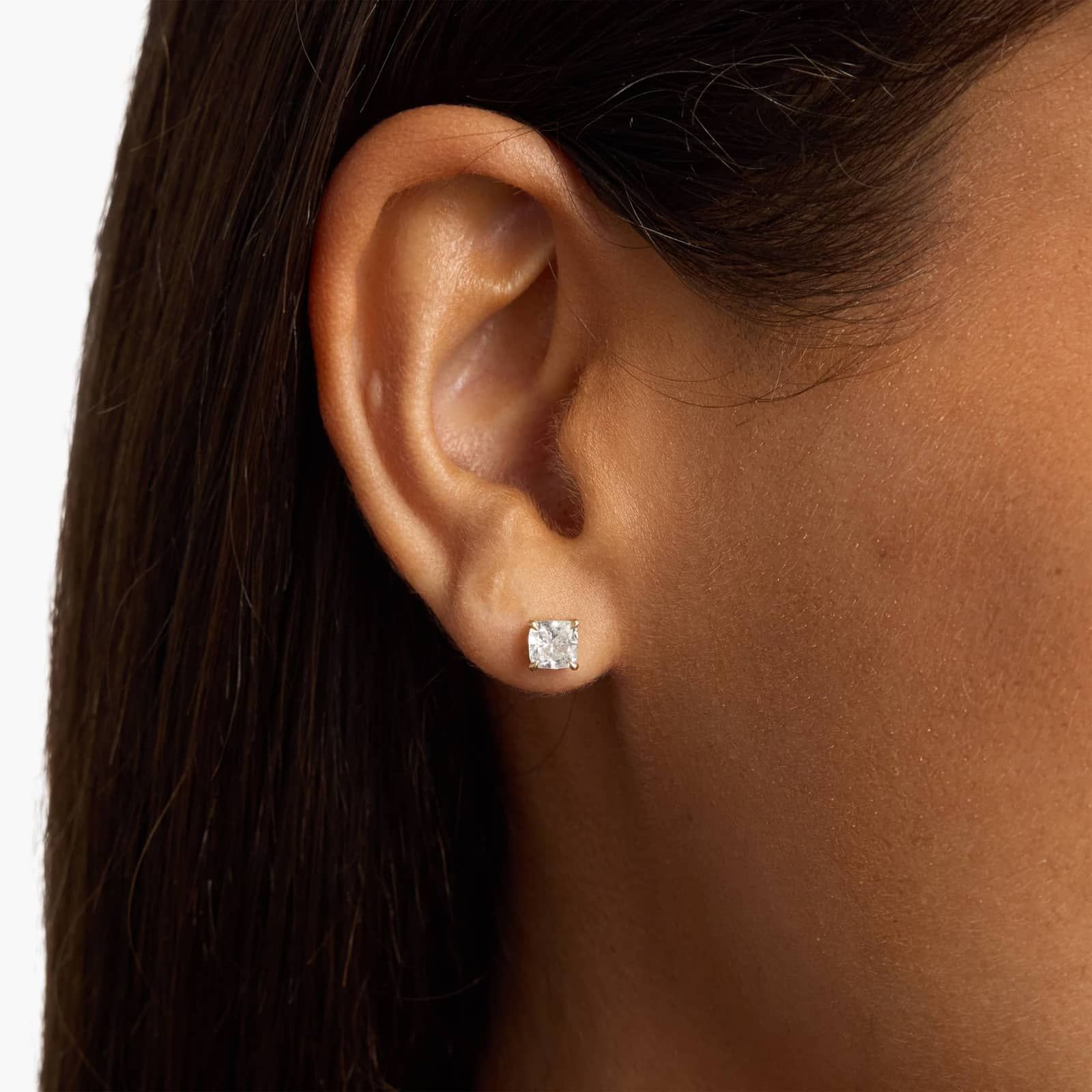 Cushion Cut Lab-Grown Diamond Stud Earrings