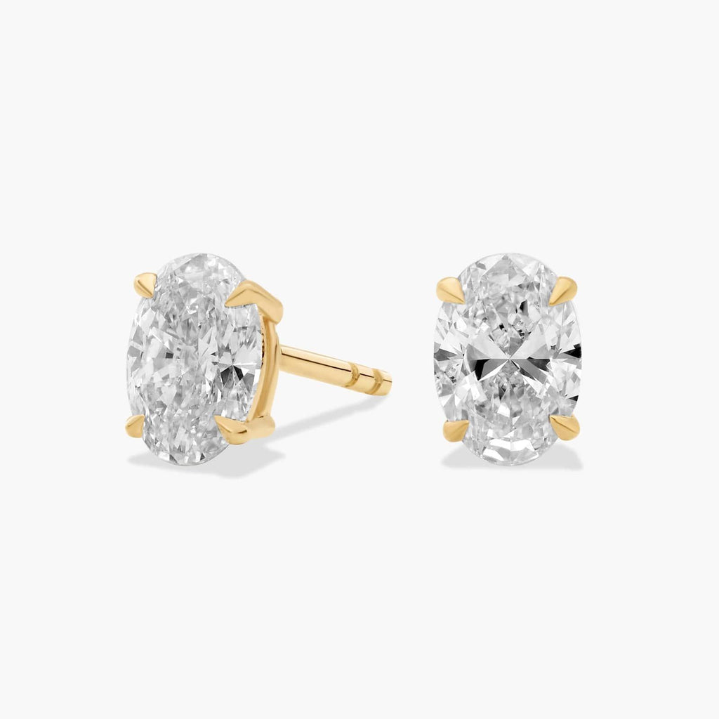 Oval Cut Diamond Stud Earrings