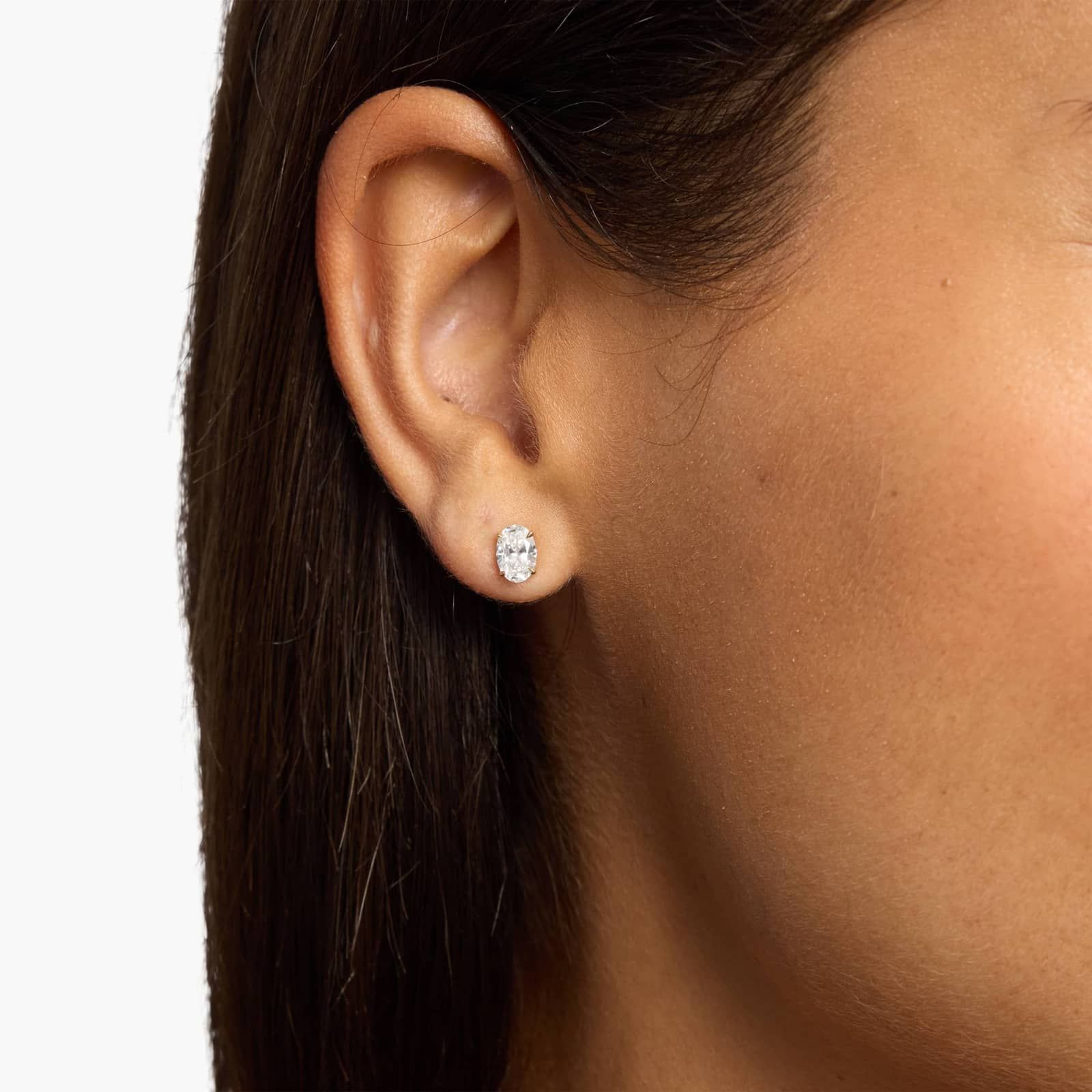 Oval Cut Diamond Stud Earrings