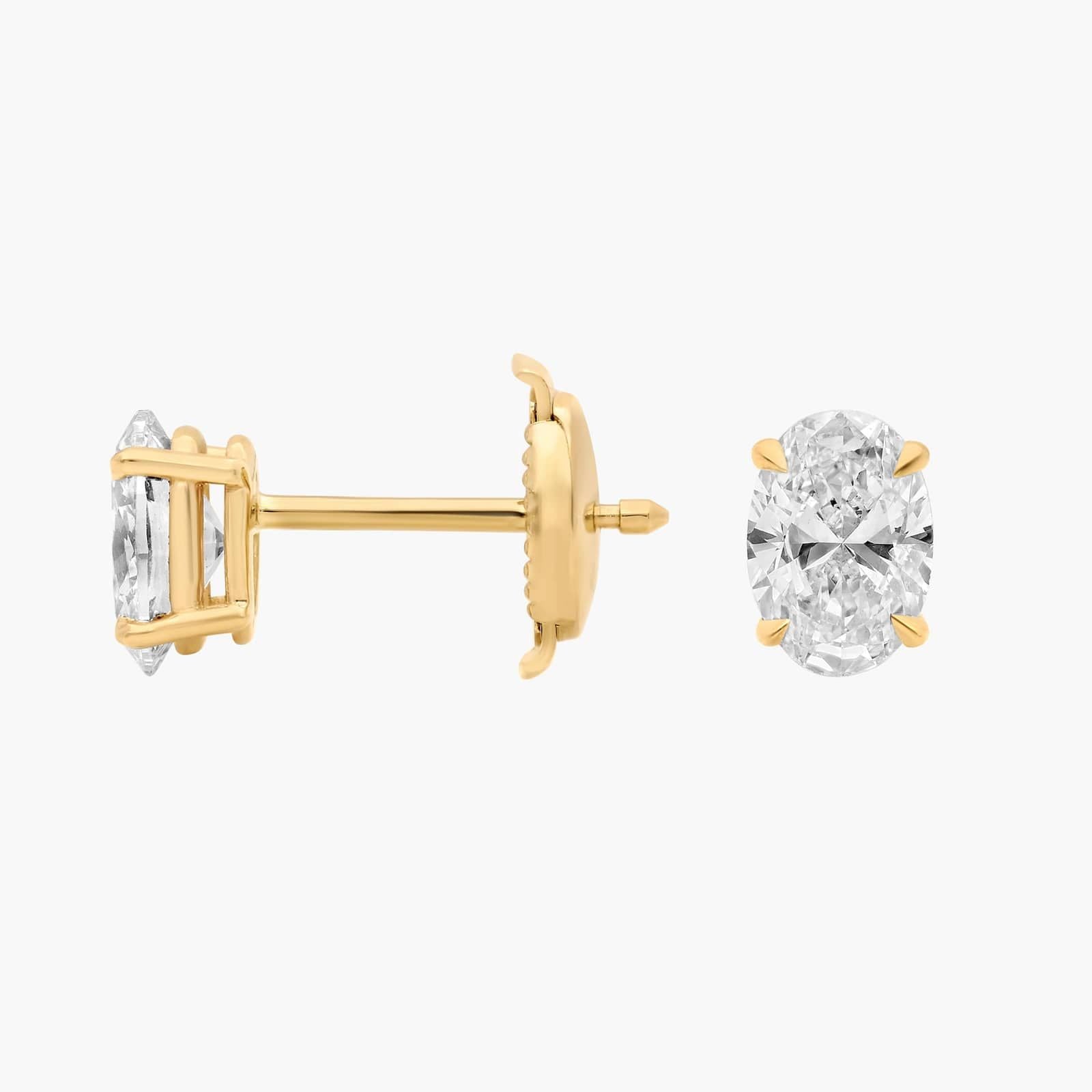 Oval Cut Diamond Stud Earrings