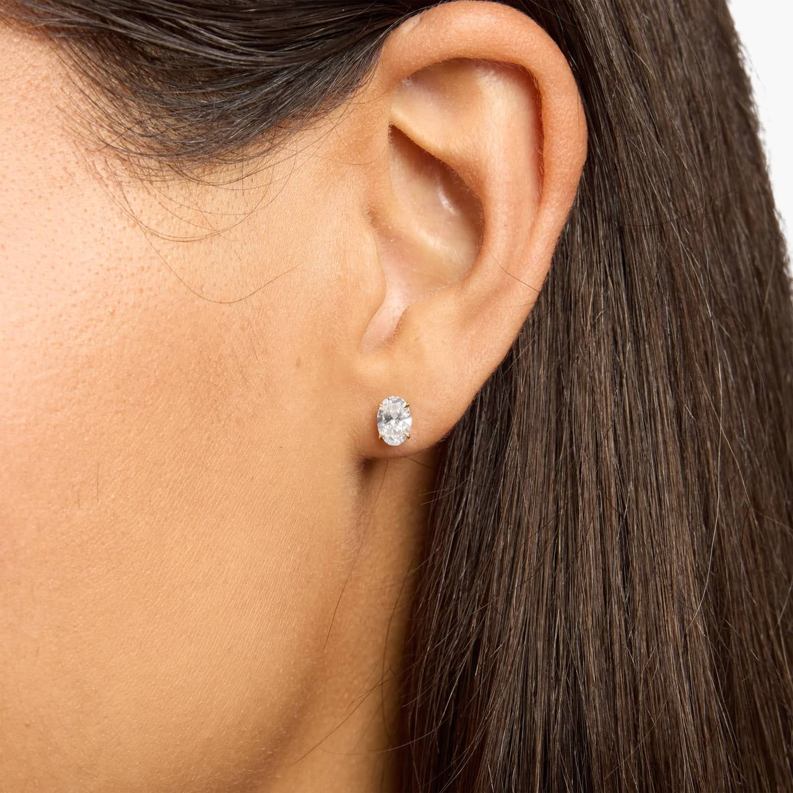 Oval Cut Diamond Stud Earrings