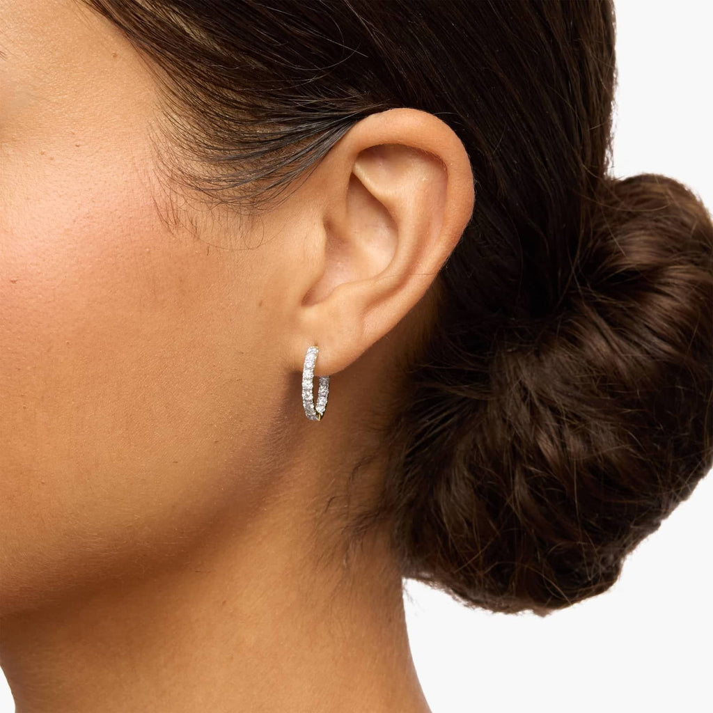 Inside Out Lab Grown Diamond Round Hoops, 1/2 Inch Diameter