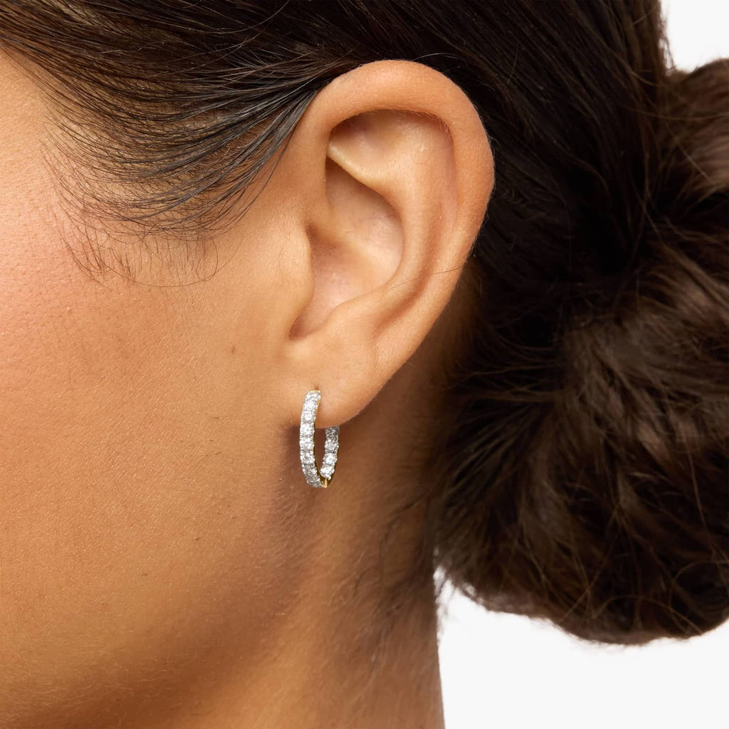 Inside Out Lab Grown Diamond Round Hoops, 1/2 Inch Diameter