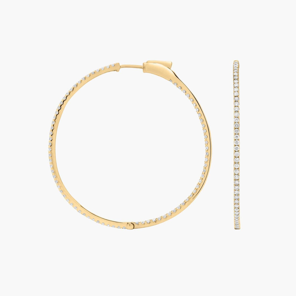 Inside Out Lab Grown Diamond Round Hoops, 1 1/2 Inch Diameter