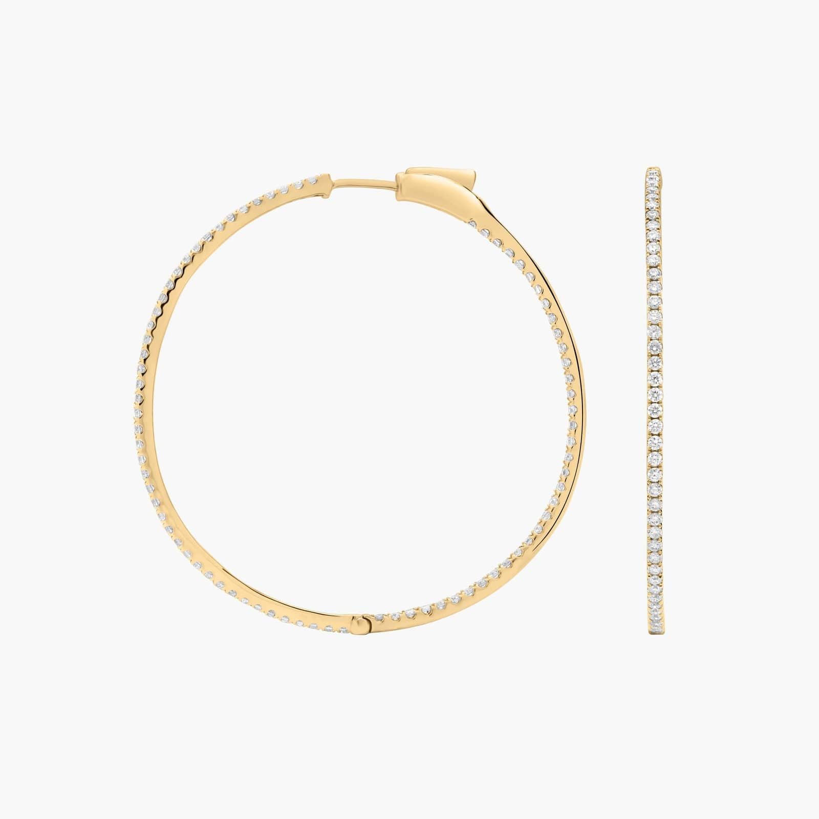 Inside Out Lab Grown Diamond Round Hoops, 1 1/2 Inch Diameter