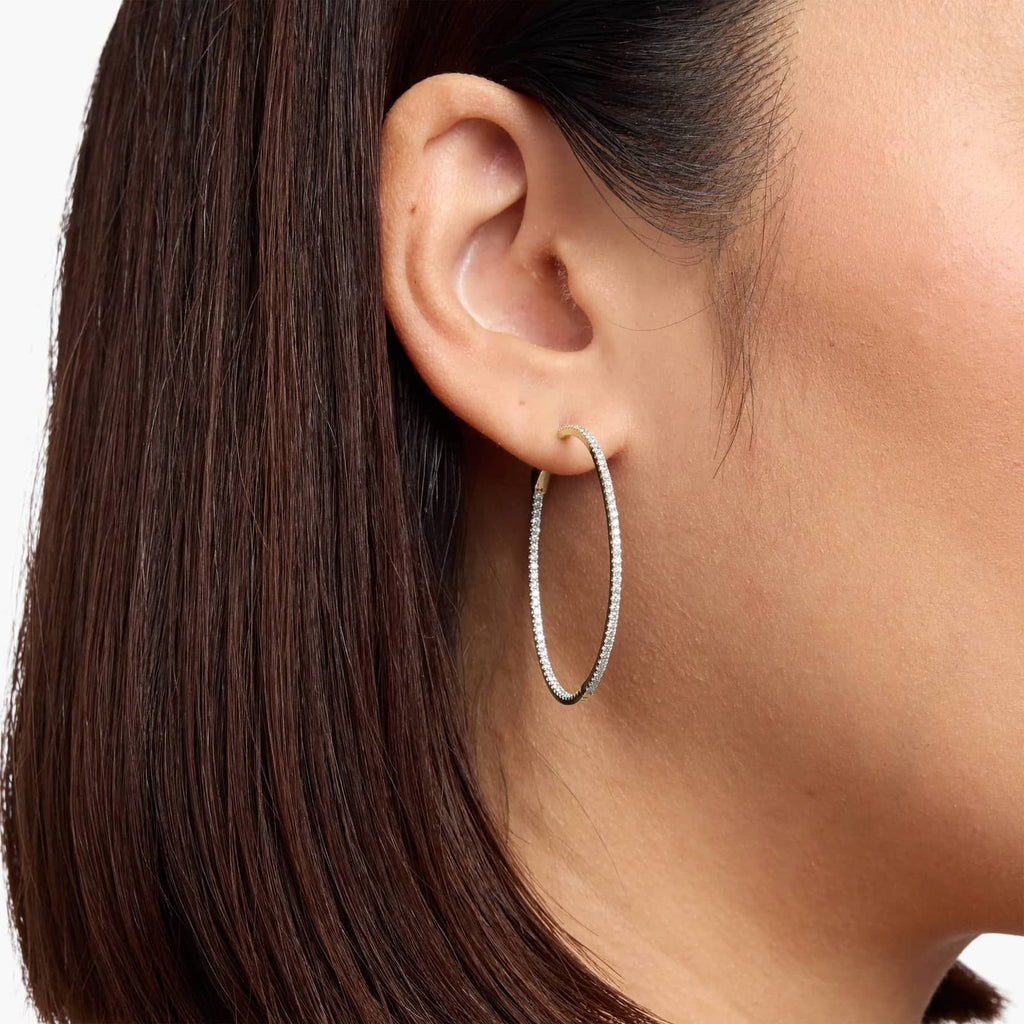 Inside Out Lab Grown Diamond Round Hoops, 1 1/2 Inch Diameter