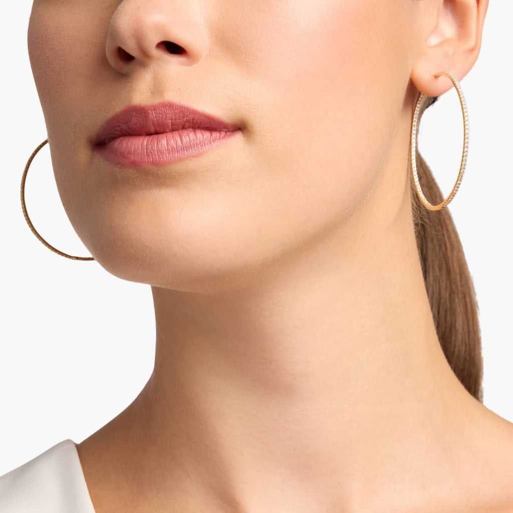 Inside Out Lab Grown Diamond Round Hoops, 2 Inch Diameter