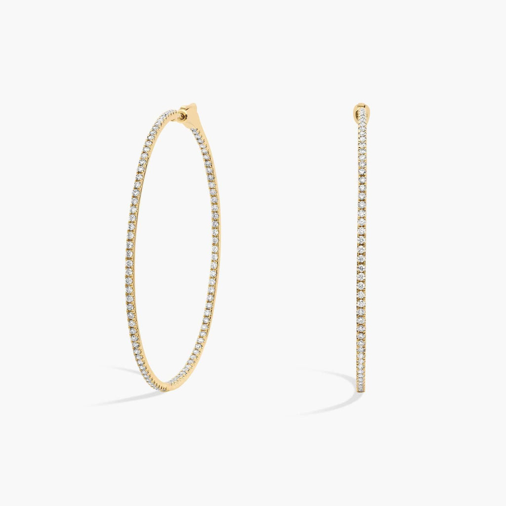 Inside Out Lab Grown Diamond Round Hoops, 2 Inch Diameter