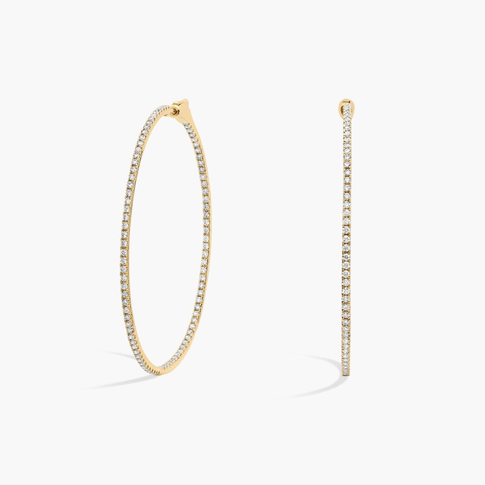 Inside Out Lab Grown Diamond Round Hoops, 2 Inch Diameter