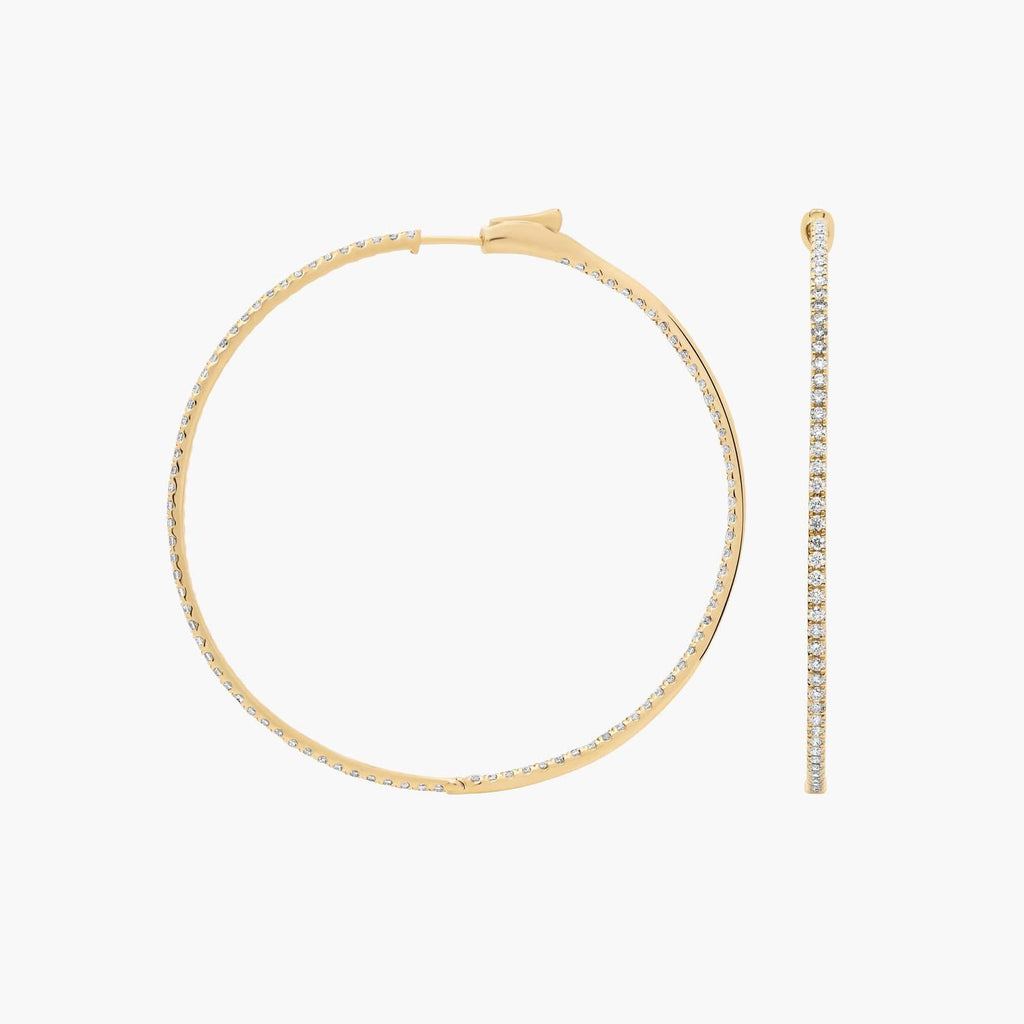 Inside Out Lab Grown Diamond Round Hoops, 2 Inch Diameter