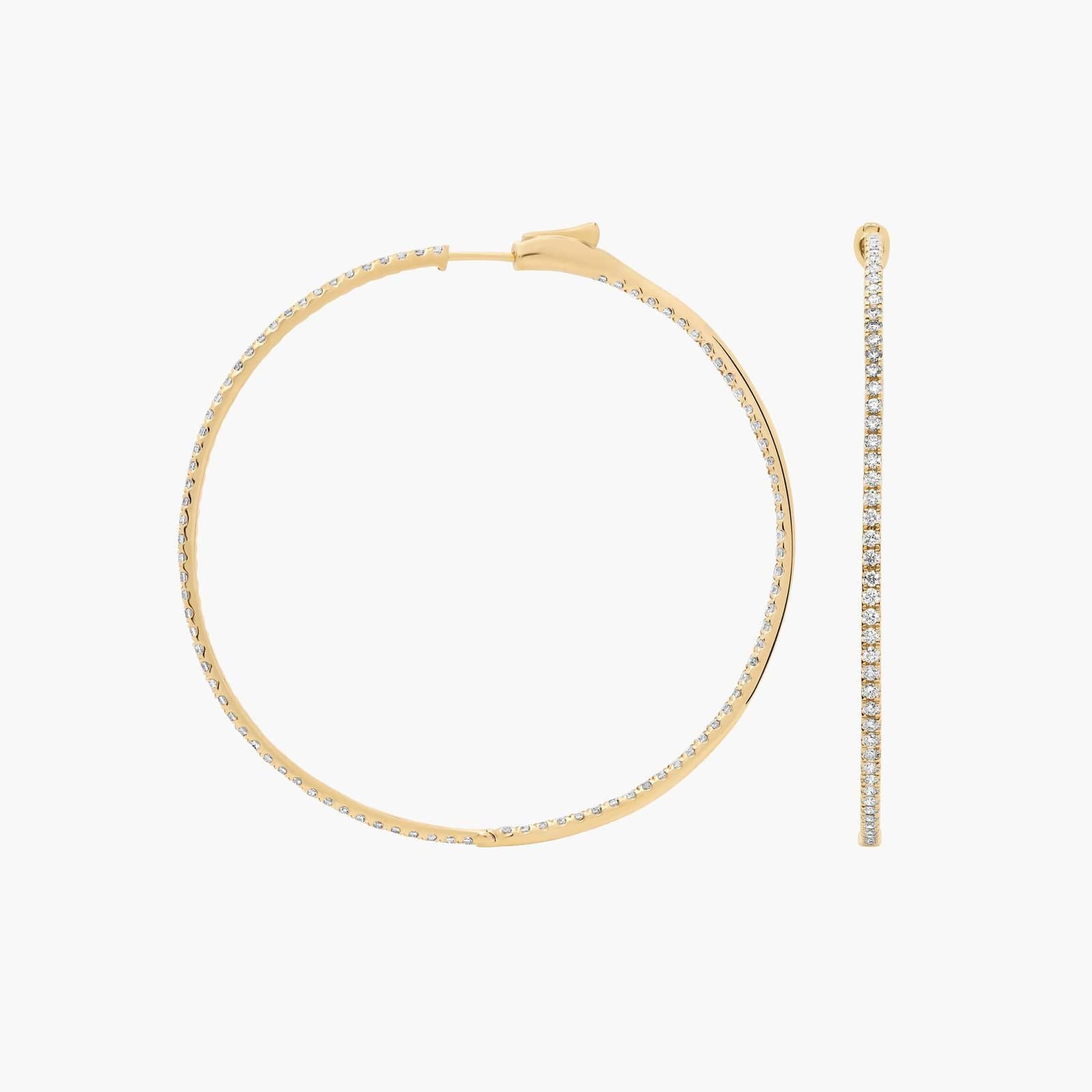 Inside Out Lab Grown Diamond Round Hoops, 2 Inch Diameter