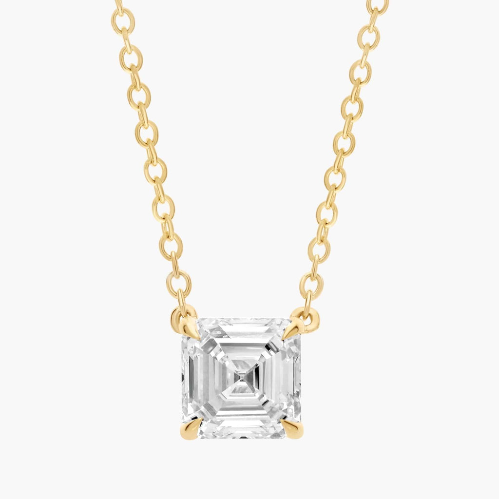 Asscher Cut Lab-Grown Diamond Solitaire Pendant
