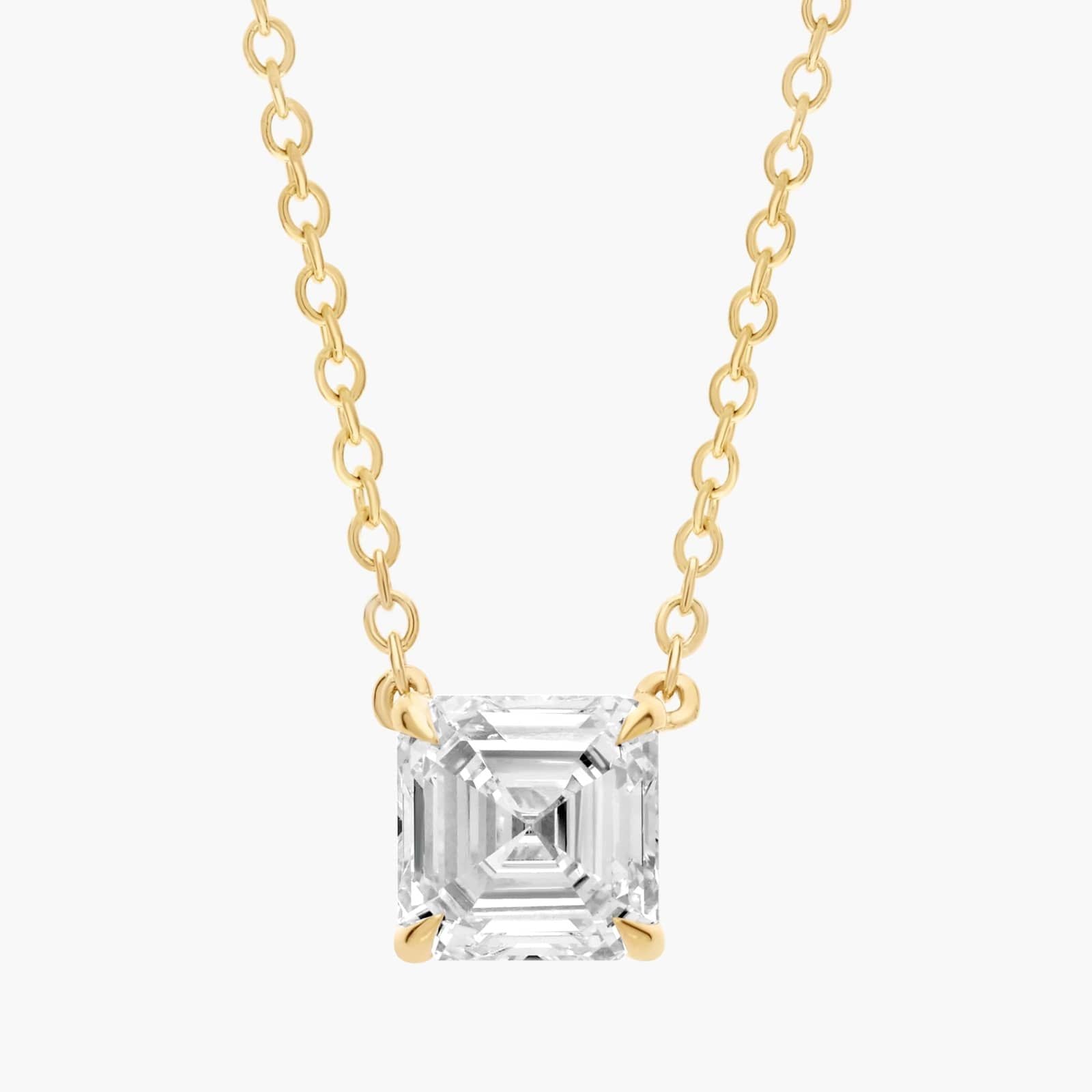 Asscher Cut Lab-Grown Diamond Solitaire Pendant
