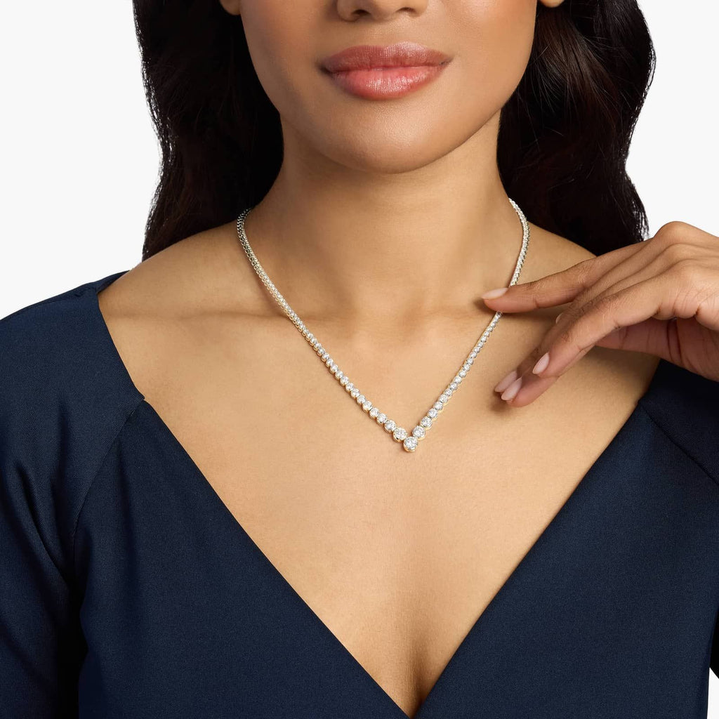 18 " Chevron Lab Grown Diamond Eternity Necklace