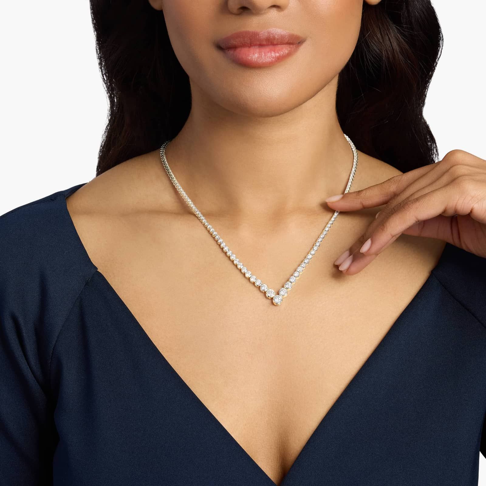 18 " Chevron Lab Grown Diamond Eternity Necklace
