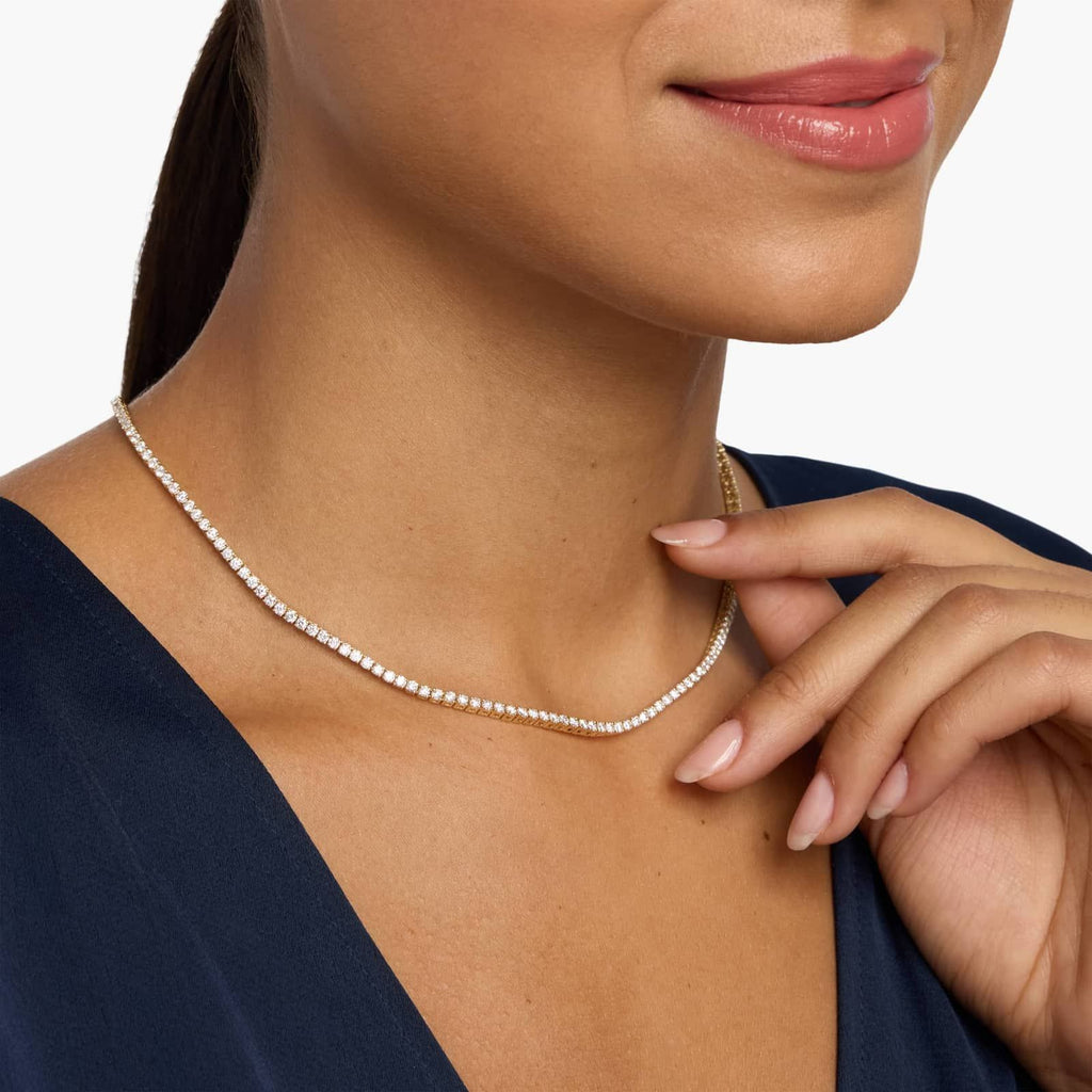 16 " Straight Lab-Grown Diamond Tennis Necklace