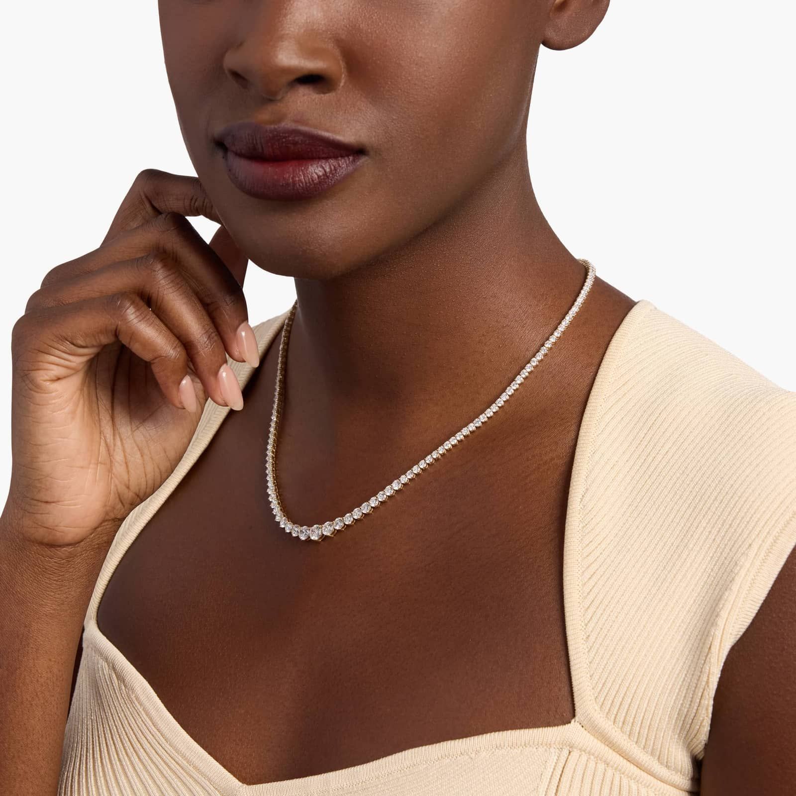 8 " Graduated Lab Grown Diamond Eternity Necklace