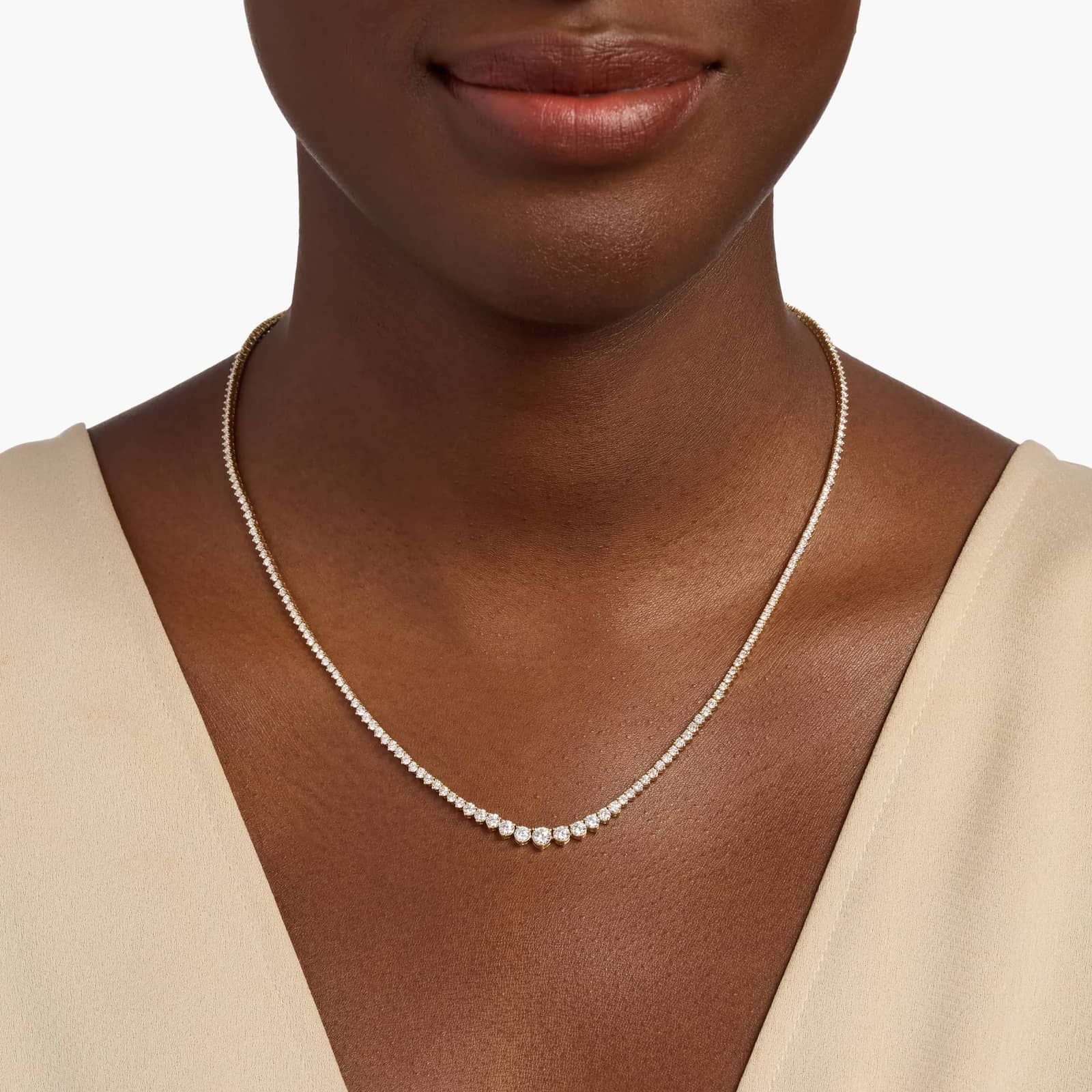 8 " Graduated Lab Grown Diamond Eternity Necklace