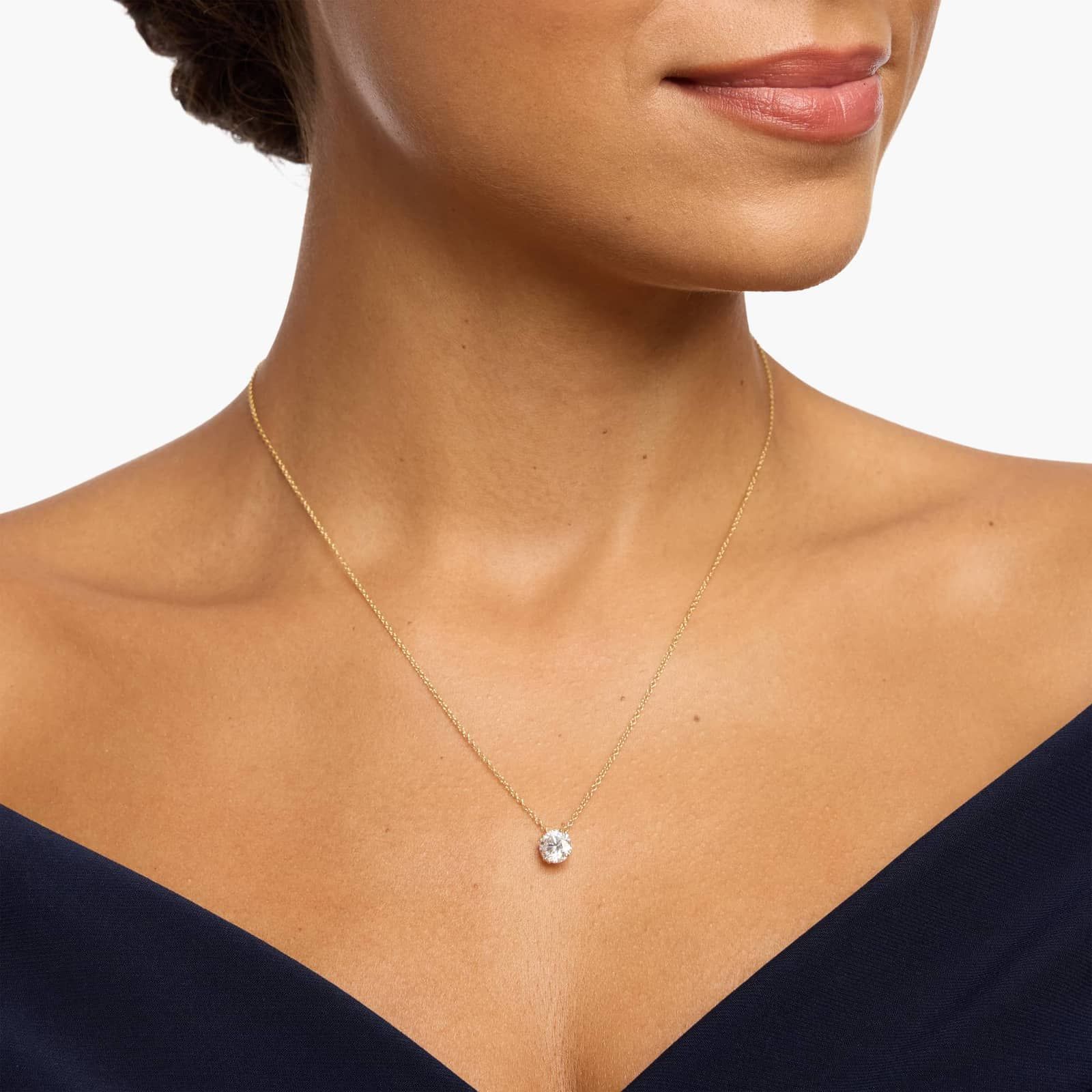 Double Prong Lab-Grown Diamond Pendant