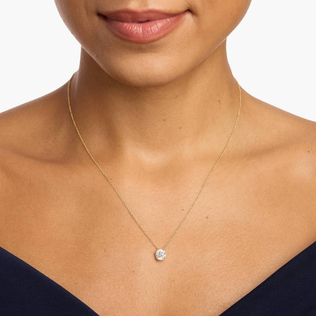 Double Prong Lab-Grown Diamond Pendant