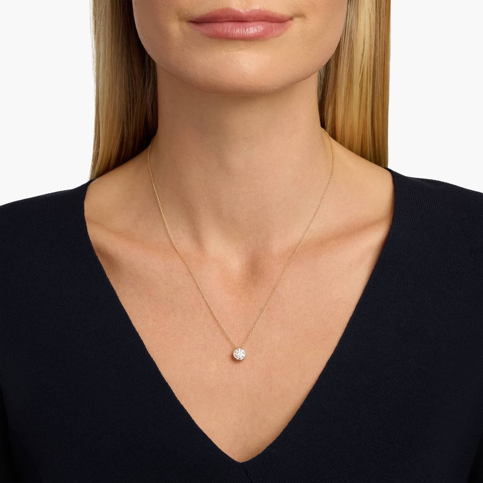 Bezel Lab-Grown Diamond Pendant