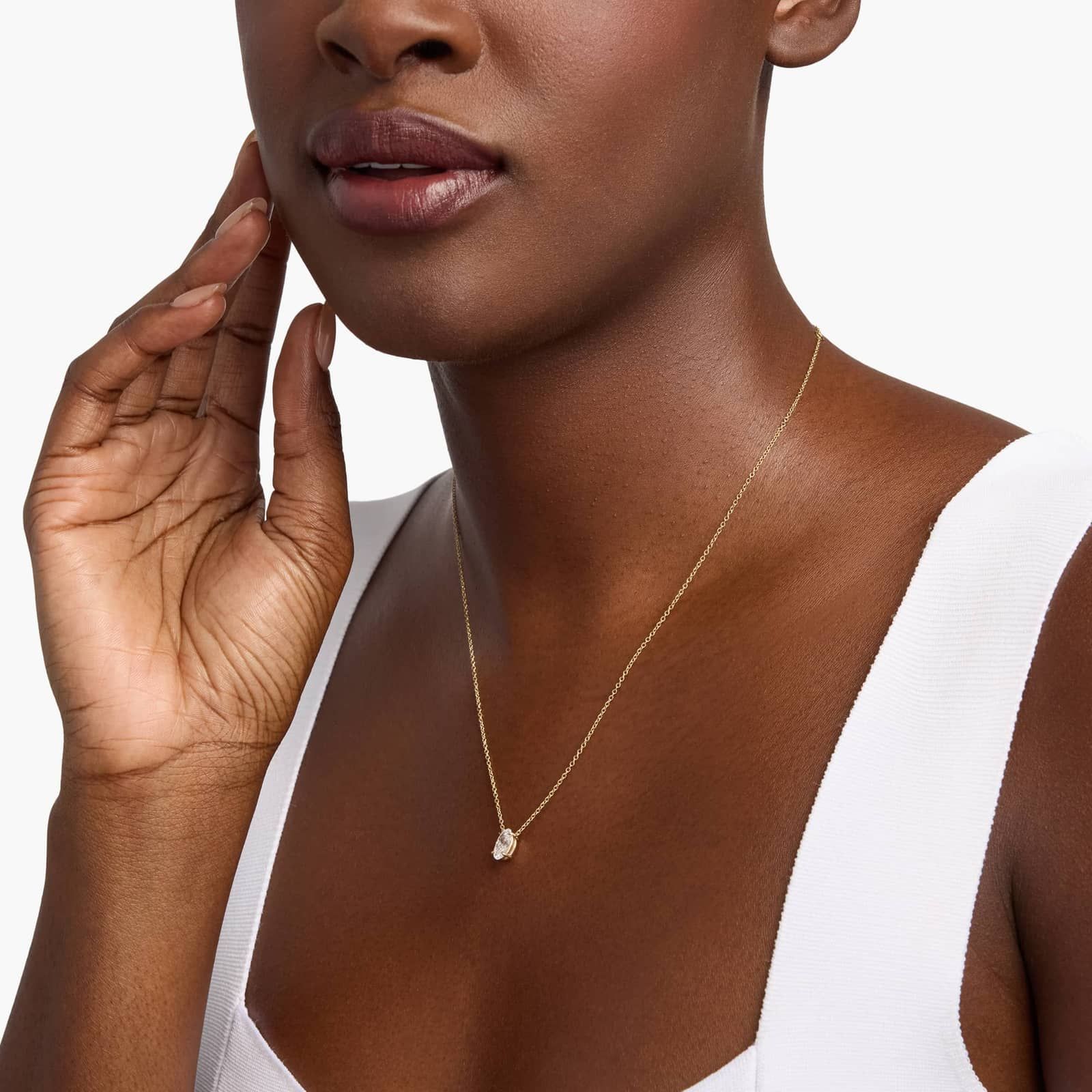 Oval Cut Lab-Grown Diamond Solitaire Pendant