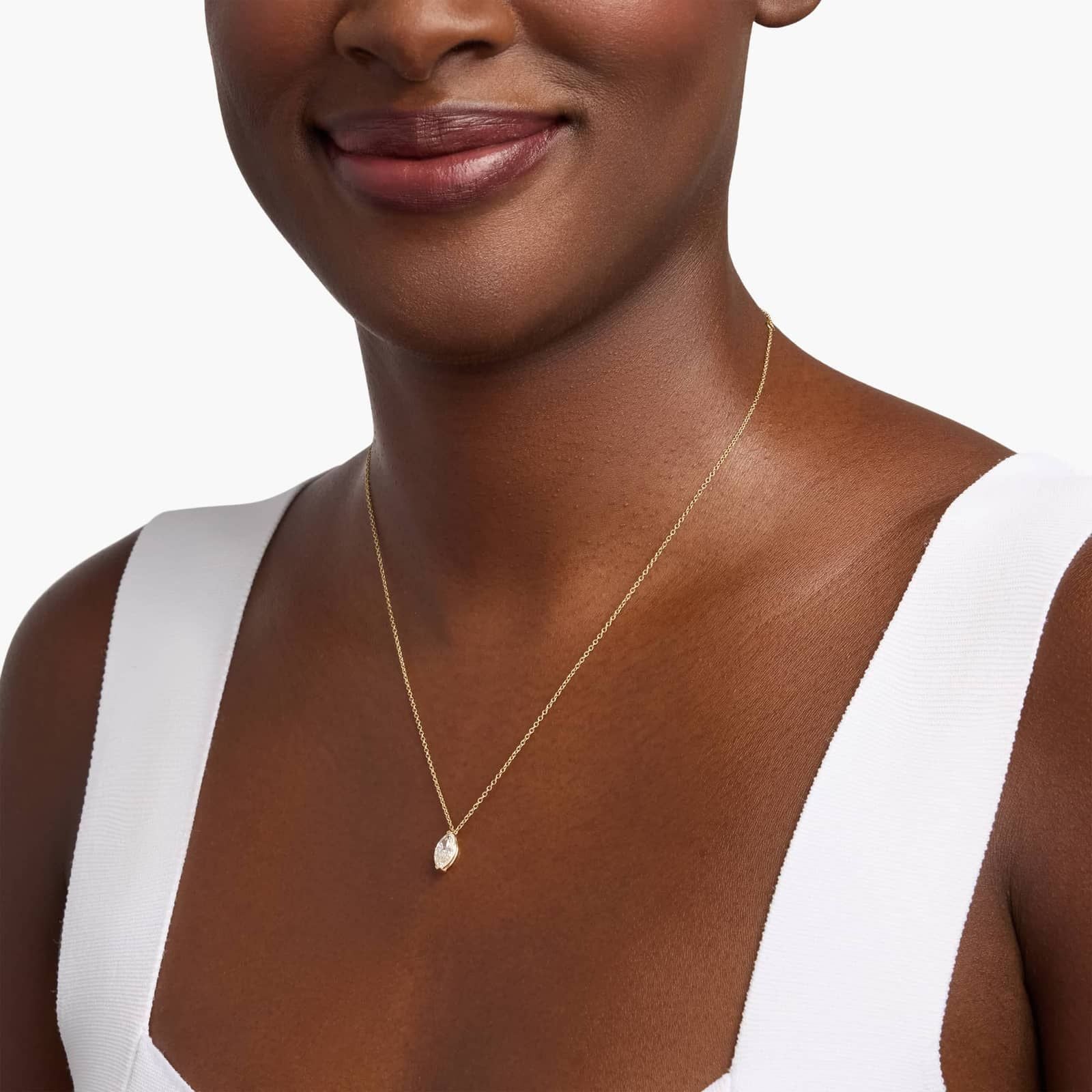 Marquise Cut Lab-Grown Diamond Solitaire Pendant