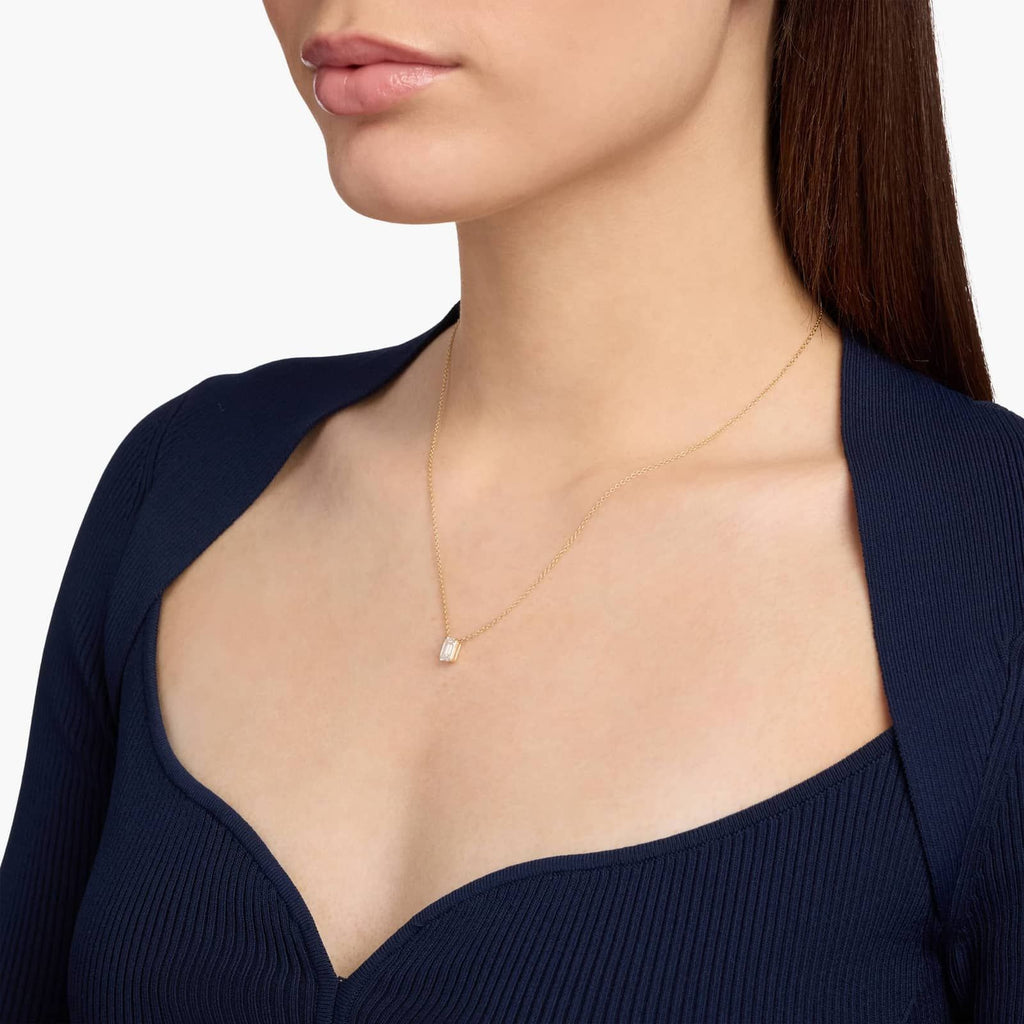 Emerald Cut Lab-Grown Diamond Solitaire Pendant