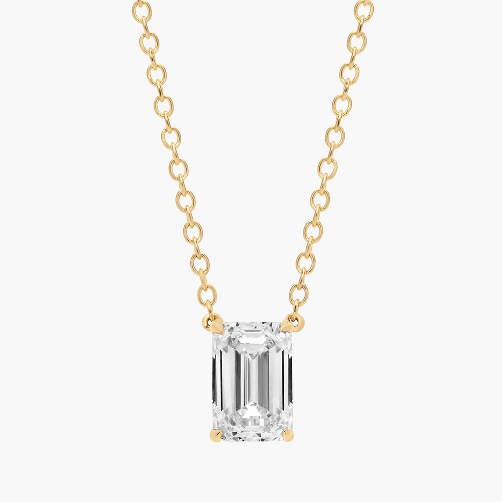 Emerald Cut Lab-Grown Diamond Solitaire Pendant