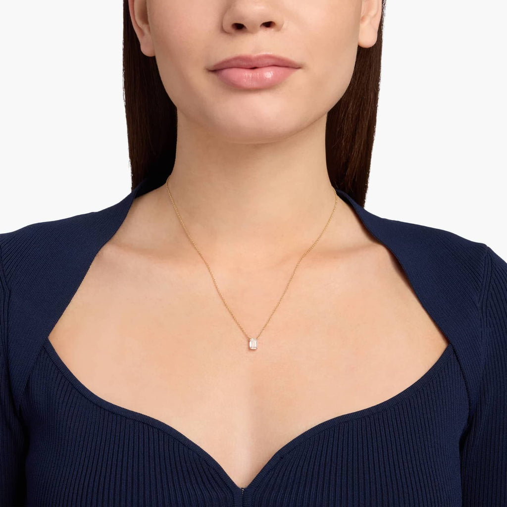 Emerald Cut Lab-Grown Diamond Solitaire Pendant