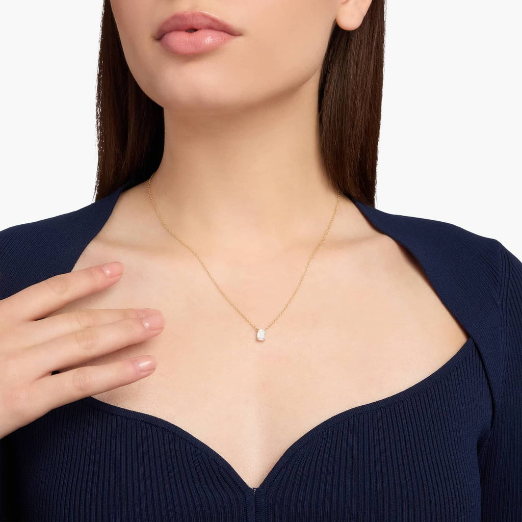 Emerald Cut Lab-Grown Diamond Solitaire Pendant